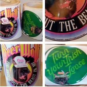 1980s Vintage Beer Wolf Coors Stickers (2) Rolls Of Each Design -Made In The USA